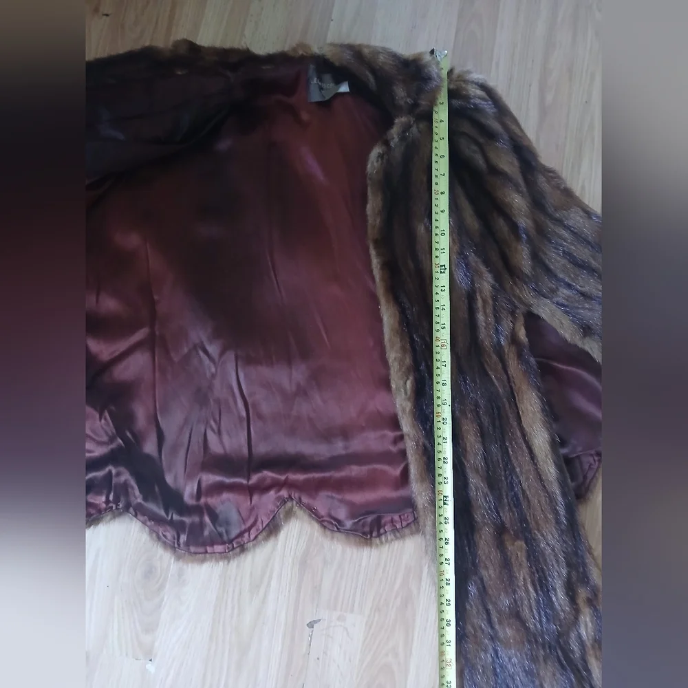 L.Bamberger & CO. Newark Elegant Brown Fur Mink Stole Wrap - Picture 14 of 16